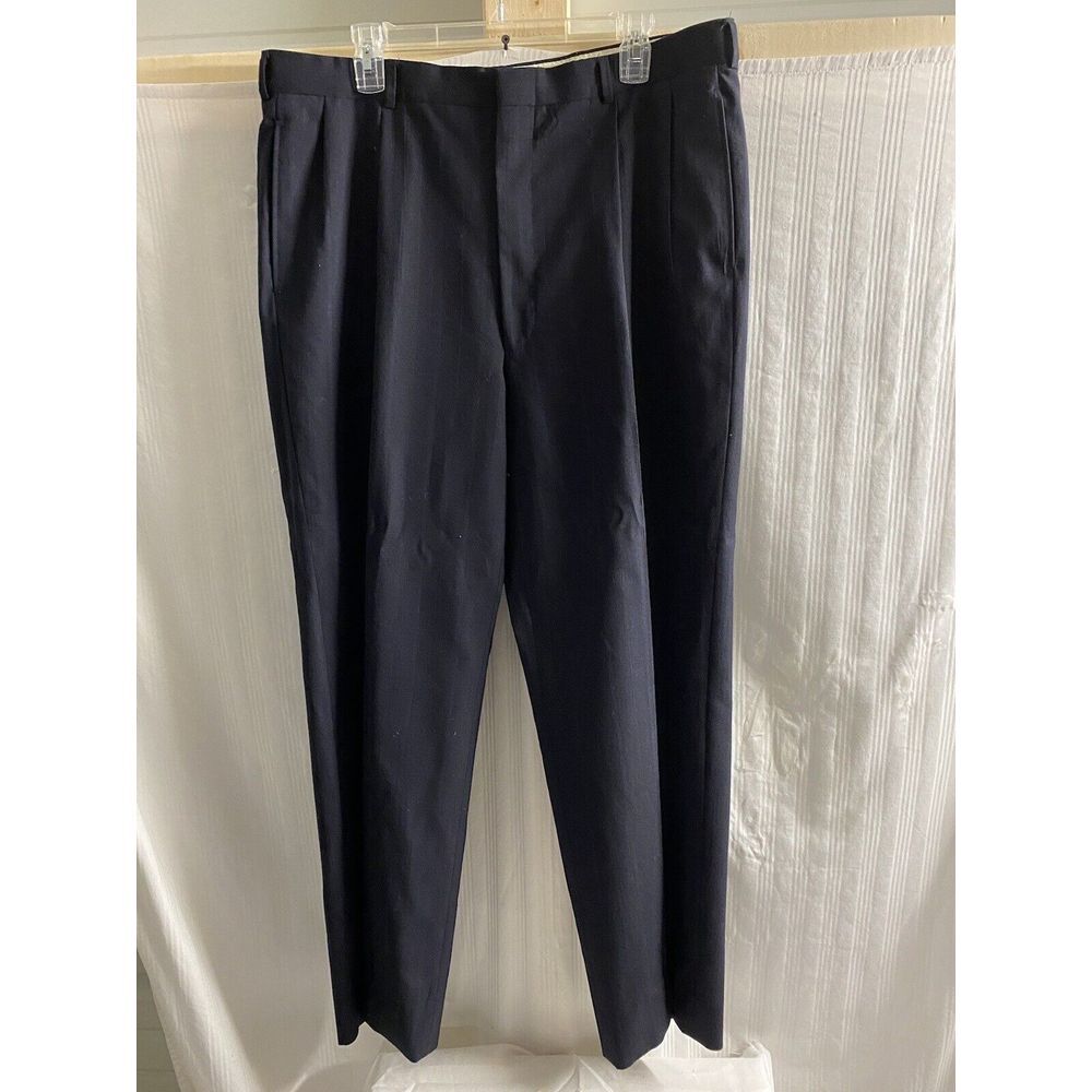Vintage Cricketeer 2 Piece Suit Black Striped 46R Pants 37x29 Wool USA - Picture 12 of 16